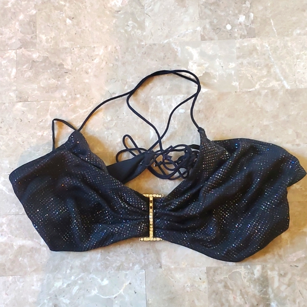 Rhinestone and glitter crop top